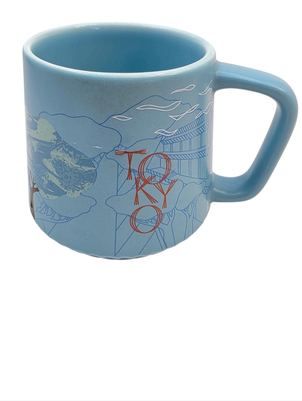 Japan Limited! Starbucks Reserve Roastery Tokyo Blue  Mug Cup Flower Tree Mtn